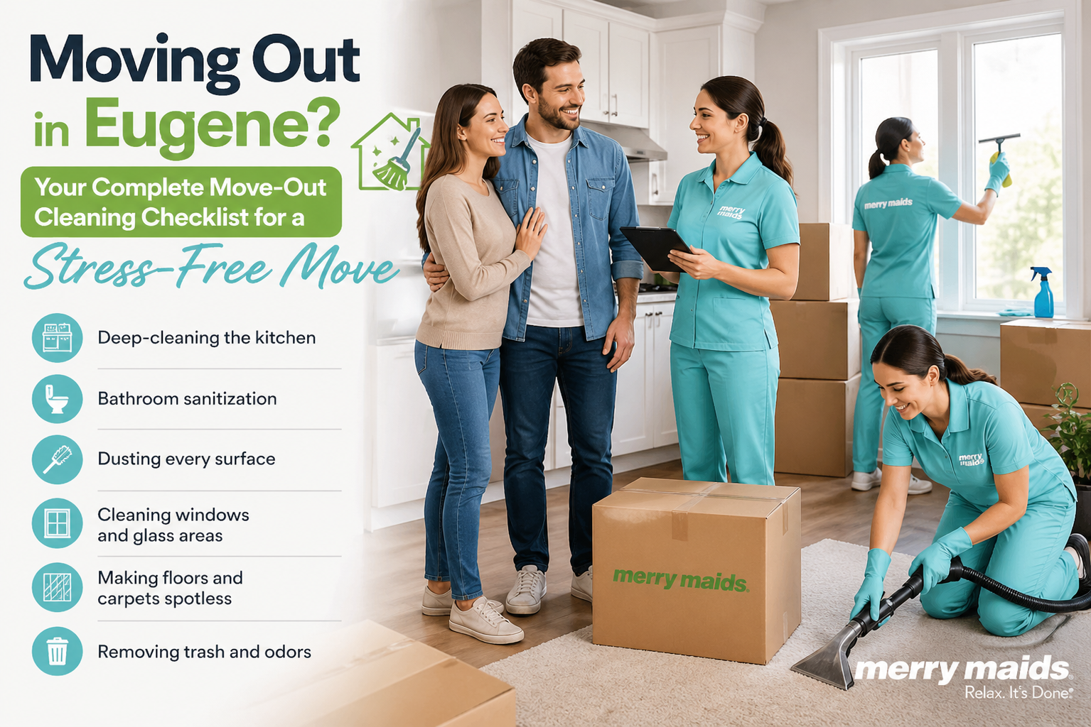 move out cleaning checklist Eugene kitchen bathroom cleaning