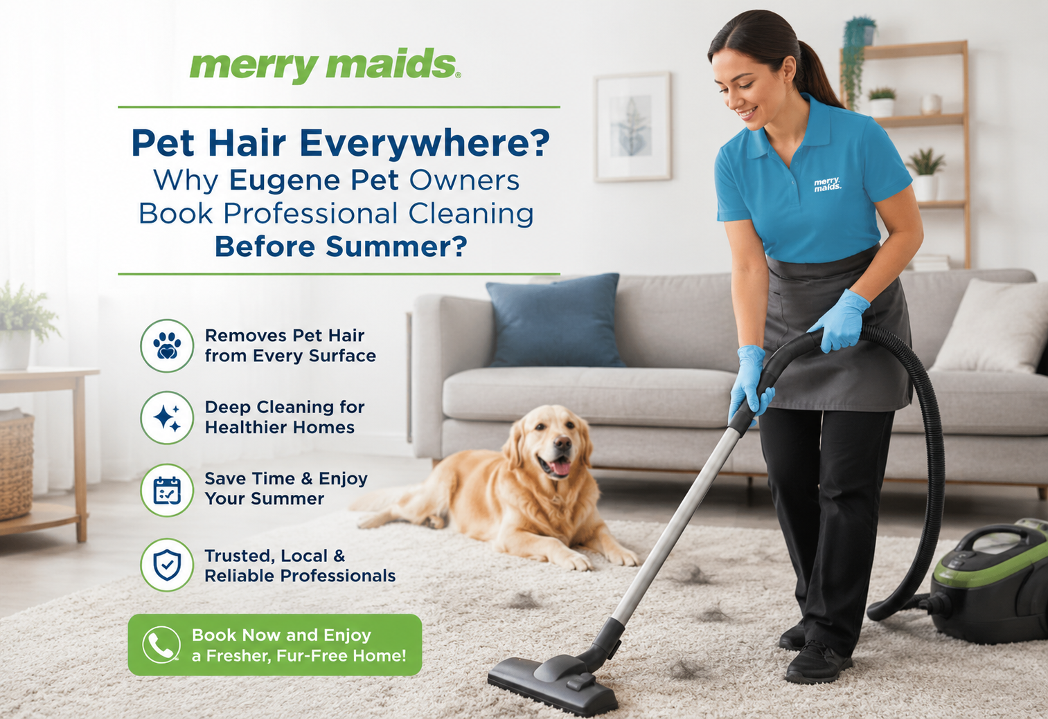 House Cleaning Eugene OR for Pet Hair and Summer Refresh