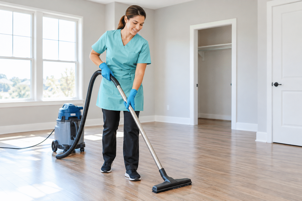 Professional cleaning service for a home during a move